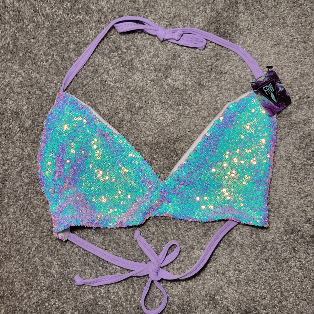 Freedom Rave Wear Sequin Bralette C cup